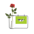 thumbnail image 1 of Study Students' Books Reluctant Artificial Rose Flower Hanging Vases Decoration Bottle, 1 of 3