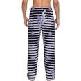 thumbnail image 6 of Mens Pajama Pants, Stripes and Sprigs of Lavender Soft Sleep & Lounge Pants for Men, Cuteness Casual PJ Bottoms Pants with Pockets, 6 of 7
