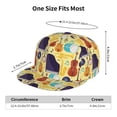 thumbnail image 6 of Daiia Musical Instruments print Flat Bill Hats Flat Brim Trucker Cap Baseball Cap Adjustable Classic Low Profile Hat Unconstructed Plain Cap, 6 of 9