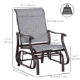 thumbnail image 3 of Outsunny Outdoor Glider Chair, Patio Glider with Steel Frame, Grey, 3 of 9