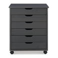 thumbnail image 2 of Linon Ansley 6-Drawer Wide Rolling Storage Cart, Gray, 2 of 23