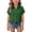 Blackish Green, variant on Girls' Short Sleeve Button Down Cotton Shirt, Loose Fit Lapel Collar Top with Double Layer Crinkle Detail and Solid Color, Casual and Breathable for Daily Wear, School, and Outings - Navy