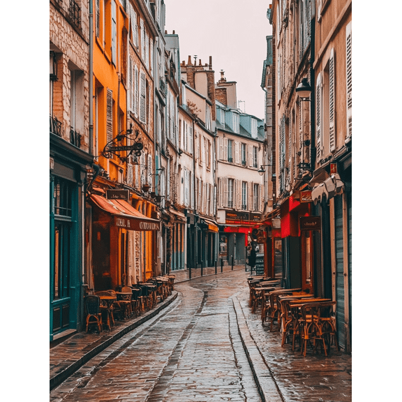 Parisian Street Scene Canvas Print/Wall Art, Perfect for Living Room, Bedroom, Dining Room, Kitchen, and Office Decor.