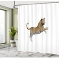 thumbnail image 4 of Ambesonne Leopard Shower Curtain, Roaring Big Wild Cat Art, 69"Wx75"L, Dark Brown Almond and Ecru, 4 of 4