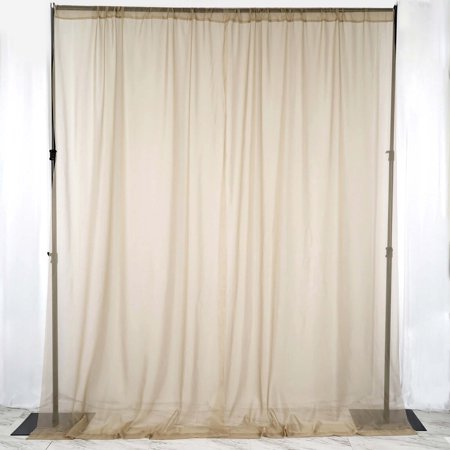 Efavormart 10FT Fire Retardant Natural Color Sheer Voil Curtain Panel Backdrop For Window Wall Decoration - Premium Collection