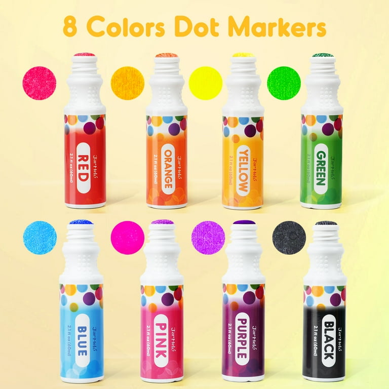 Jar Melo Kids Washable Dot Markers Kit, 8 Colors, Non Toxic, with