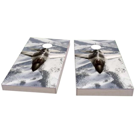 Skip's Garage Camo Jet Solid Wood Cornhole Board Set