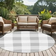thumbnail image 5 of Grey White Buffalo Check 7ft Round Rug, Farmhouse Plaid Modern Geometric Non-Skid Rubber Backing Large Area Rugs - Living Room Bedroom Home Office, Indoor Floor Mat Carpets Washable Rug, 5 of 9