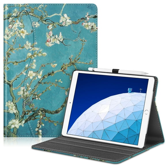 Fintie Sleek Shield Case Cover with Pocket for 10.5-inch iPad Air (3rd Gen) 2019 / iPad Pro 2017, Vintage Blossom