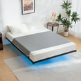 thumbnail image 4 of Lusimo Queen Size Floating Bed Frame with LED Lights and Mattress Slip Guard, Metal Platform Bed Frames Queen with Steel Slat Support, No Box Spring Needed, Black, 4 of 11