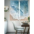 thumbnail image 4 of Aqua Coastal Sheer Curtains 63 Inch Length 2 Panels Set for Living Room/Bedroom, Summer Beach Seaside Nautical Semi Curtain Sheers Drapes Rod Pocket Curtains Window Treatment Set 52''x63''x2, 4 of 7