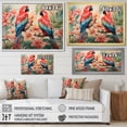 thumbnail image 4 of Designart "Tropical Parrot Pink and Blue Blooms I" Animals Framed Wall Art - Modern Pink Parrot Entryway Framed Wall Art Print, 4 of 6