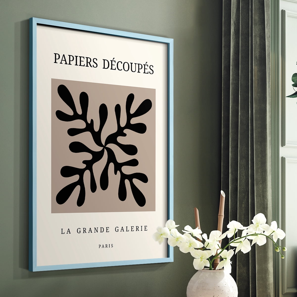 Matisse CCCXCVII in Blue Solid Wood 22 x 28 Framed Print