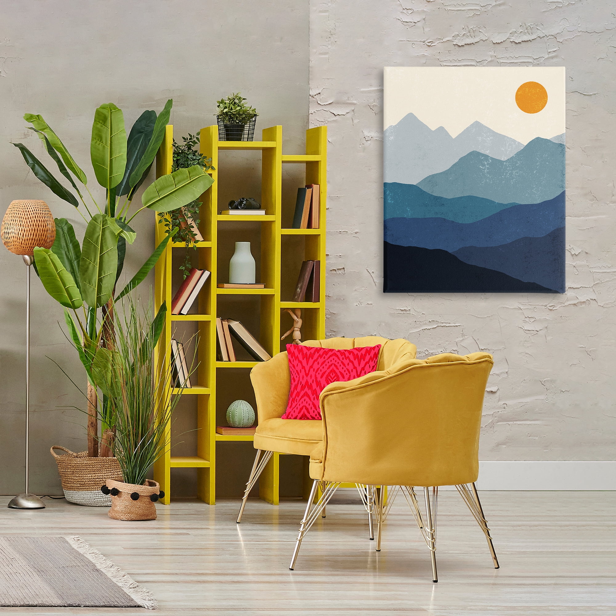 Stupell Industries The Dawn Over Mountains Abstract Painting Wrapped Canvas Art Print Wall Art, 30 x 40