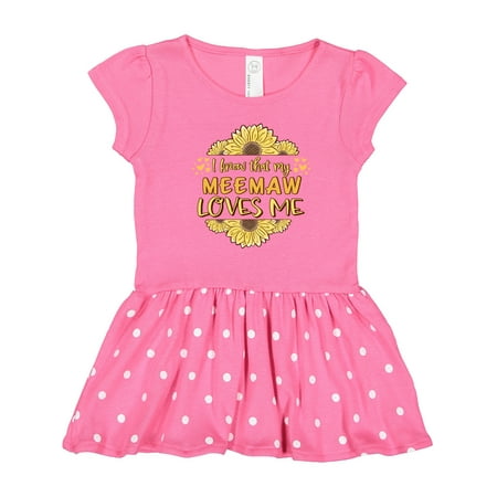 

Inktastic I Know That My Meemaw Loves Me Gift Toddler Girl Dress