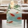 thumbnail image 3 of Table Runners 72 Inches Long Dress Scarves, Japanese Carp Fish Farmhouse Kitchen/Dining Table Runner, Coffee Tablerunners, Oriental Art Vintage Leaves Vines Koi Fish 14x72 Inch, 3 of 9