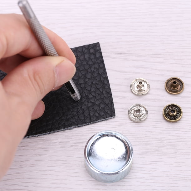 30-delige Metalen Drukknopenset – 10mm Met Gereedschap, Zilver & Brons, Voor Lederwerk, Tassen En Stoffen