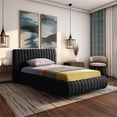 thumbnail image 2 of Meridian Furniture Nico Black Velvet Twin Bed, 2 of 16