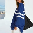 thumbnail image 6 of Yuhangmm Womens Hoodies Pullover Womens Oversized Striped Sweatshirt Long Sleeve Crew Neck Casual Pullover Tunic Tops with Cozy Warm Material Blue S, 6 of 9