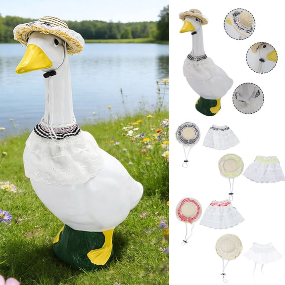 Porch Goose Clothes | Garden Goose Outfit | Decorative Lawn Accessory, Fabric Costume for 23 Inch Statue, Multicolor, Outdoor Patio Décor