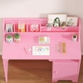 thumbnail image 3 of GloryStar Kids Desk and Chair Set with Hutch, Storage Cabinet, Student Writing Wooden Children Study Table, Computer Workstation for Kids Bedroom & Study Room, 3 of 7