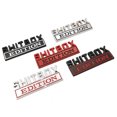 thumbnail image 4 of OTOKIT 1 pieza emblema de metal cromado negro y rojo 3D SHITBOX EDITION insignia pegatina lateral trasera de coche accesorios para Jeep Dodge Chrysler, 4 of 5