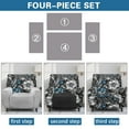 thumbnail image 6 of HELLHERO Flower Print Lazy Boy Chair Covers Slipcover 4 Piece Recliner Cover 1 Seat Extra Large Fitted Cover for Recliner Chair with Foot Rest, 6 of 8