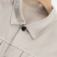 thumbnail image 5 of DPTALR Men's Retro Lapel Button Jacket Solid Color Breathable Casual Style,Beige,XXL, 5 of 8