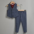 thumbnail image 2 of Boys' Suits Slim Fit 4 Piece, Suit for Boys Adjustable Waist, Boys Formal Suit with Pants, Vest, Shirt, Tie, and Bow Tie, 2 of 5