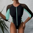 thumbnail image 5 of MSJUHEG Wetsuit Women,Womens Long Sleeve Swimsuit,Women's Wetsuit,Wet Suit for Cold Water,Surfing Bathing Suit,Traje De Ba?o Para Mujer,Surf Swimsuits for Women Blue L, 5 of 8