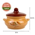 thumbnail image 3 of Borisovskaya Keramika Clay Baking Pot with Lid 16.9 fl oz (500 ml) Ramekin with Lid Handmade Oven Cooking Pot Natural Clay Stoneware Ramekin Red Clay Pot Clay Cookware, Beige, 3 of 10