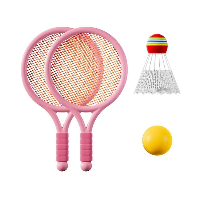 Juego de tenis de bádminton para niños Zulema Rosa 2 raquetas 1 volante 1 bola dura