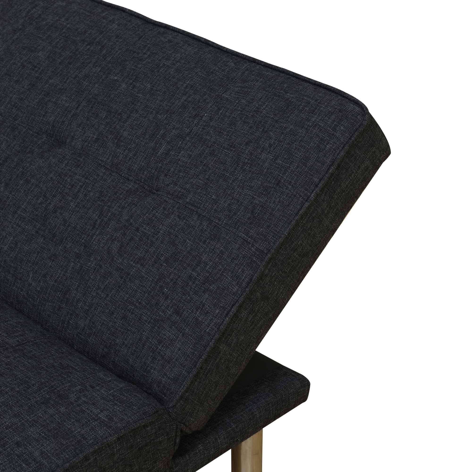 Multi-Function Single Sofa Bed Breathable Linen Futon Couch Bed with Adjustable Backrest Modern Convertible Chair for Living Room Apartment, Black