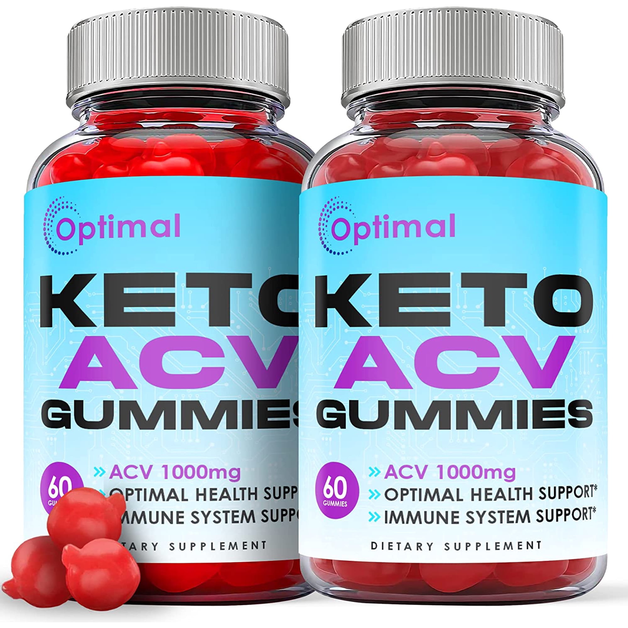 (2 Pack) Optimal Keto ACV Gummies - Supplement for Weight Loss - Energy & Focus Boosting Dietary Supplements for Weight Management & Metabolism - Fat Burn - 120 Gummies