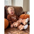 thumbnail image 6 of RUINIXCW Toddler Baby Girl Thanksgiving Outfit Kids Little Girl Fall Winter Clothes Homemade Rolls Letter Ruffled Long Sleeve Sweatshirt and Flare Pants Set, 6 of 8
