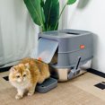 thumbnail image 2 of BingoPaw Cat Litter Box Enclosed Cat Kitty Litter Box with Stainless Steel Tray Pan, Scoop, 2 of 11
