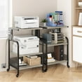 thumbnail image 3 of Kojooin Rolling Printer Cart With Power Outlets and USB Ports 3 Tier Rolling Printer Cart With Adjustable Storage Shelf Printer Table On Wheels Home Printer Stand Cart Multi-Functional Trolley, 3 of 9