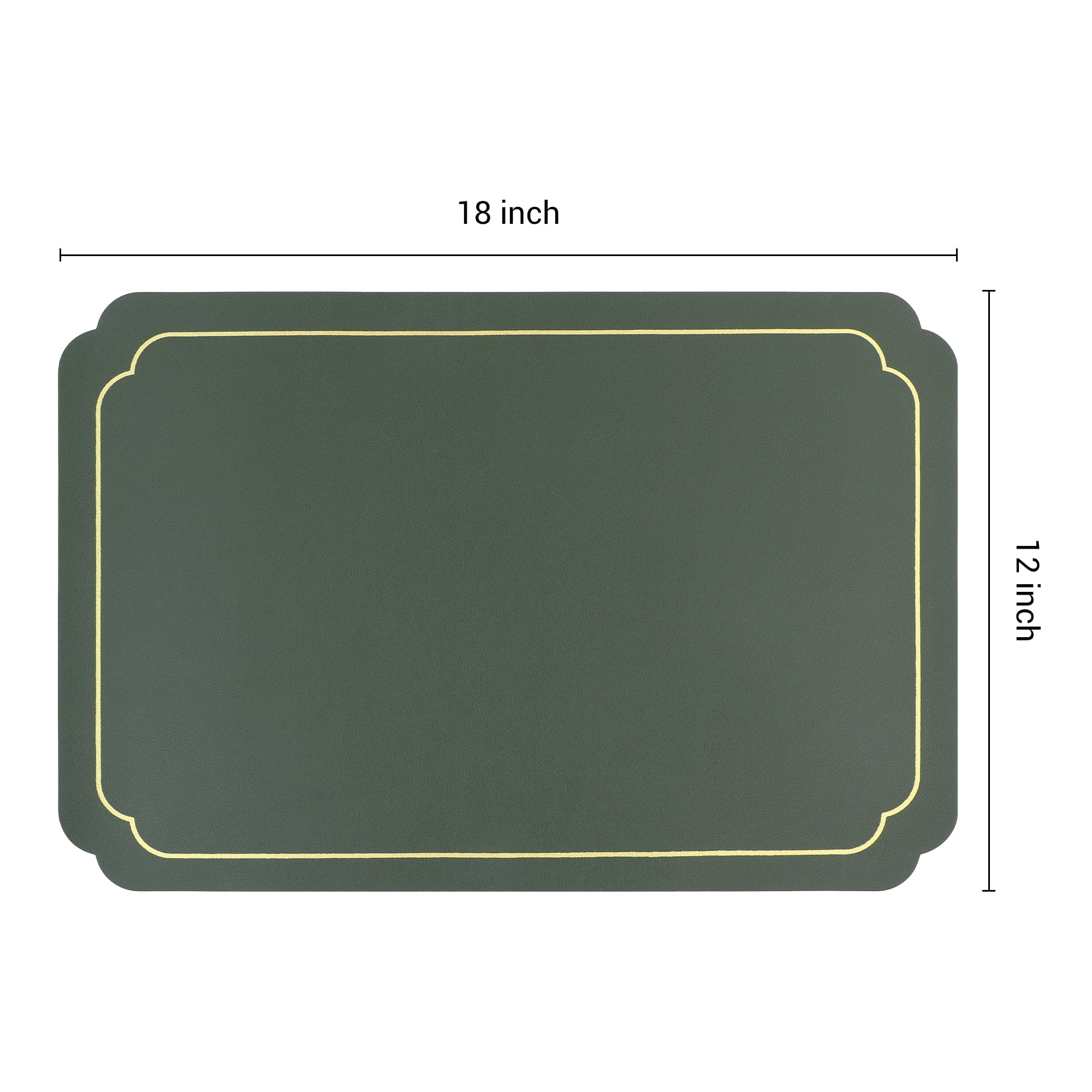 Unique Bargains Placemats Leather Placemats for Kitchen Dining Table Green Gray 18x12in