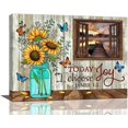 thumbnail image 1 of Farmhouse Sunflower Decor Wall Art Outside The Window Lakefront Pictures Canvas Print Painting Modern Home Framed Artwork For Bathroom Bedroom Kitchen 12"X16", 1 of 6