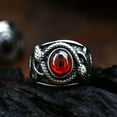 thumbnail image 2 of K-KED Double Snake Red CZ Ring Stainless Steel Vampire Blood Men's Vintage Biker Ring-10, 2 of 6