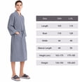thumbnail image 5 of Men’s Waffle Robe, 3/4 Sleeve Lightweight Bathrobe for Men, Breathable Kimono Spa Robe Hotel Lounge Shower Robe for Home Travel Resort,L-XL Gray, 5 of 7