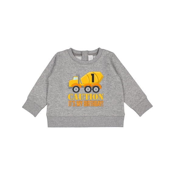 Inktastic 1st Birthday Construction Truck Cement Mixer Baby Sweatshirt