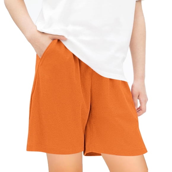 Odeerbi 5-14 Años Niños Niñas Pantalones Cortos de Colores Sólidos de Verano Pantalones Cortos Deportivos Para Entrenar Pantalones Cortos Transpirables Con Bolsillos
