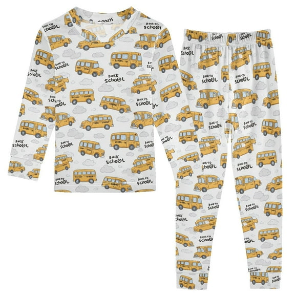 Boys Pajamas Girls Pajama School Bus Cute Comfortable Cotton Two-piece Pajama Set