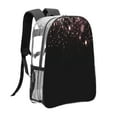 thumbnail image 3 of Honeii Sparkling Pink Night Sky Print Clear Backpack Heavy Duty Transparent Bag 17" See Through BookBag for Women Men Adults Work Festival Sports Travel, 3 of 7