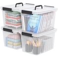 thumbnail image 7 of 20 Liters Clear Storage Boxes with Lids and Handles, Plastic Containers Totes Set of 4, 7 of 7