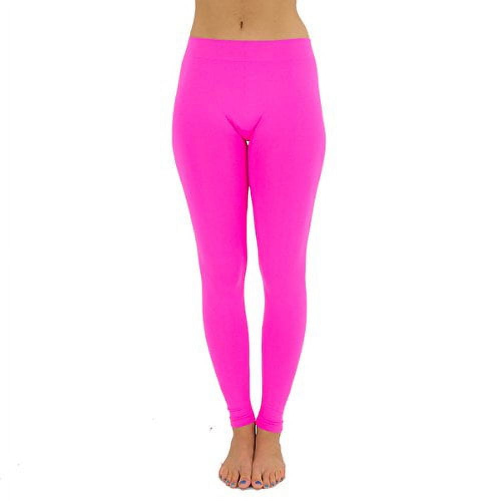 Low Back Pocket Leggings (Neon Pink)