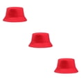 thumbnail image 4 of Minnieouse Women Men Bucket Cap Wide Brim Outdoor Protection Cotton Dressing Headwear Hat Adjustable Sports Headgear Adults rojo 3piezas Minnieouse CBP059503, 4 of 6