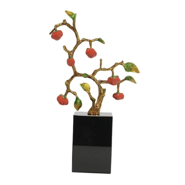 Estatua de caqui, adorno de bendición, escultura decorativa, regalo chino de buena suerte. 15 cm x 29 cm