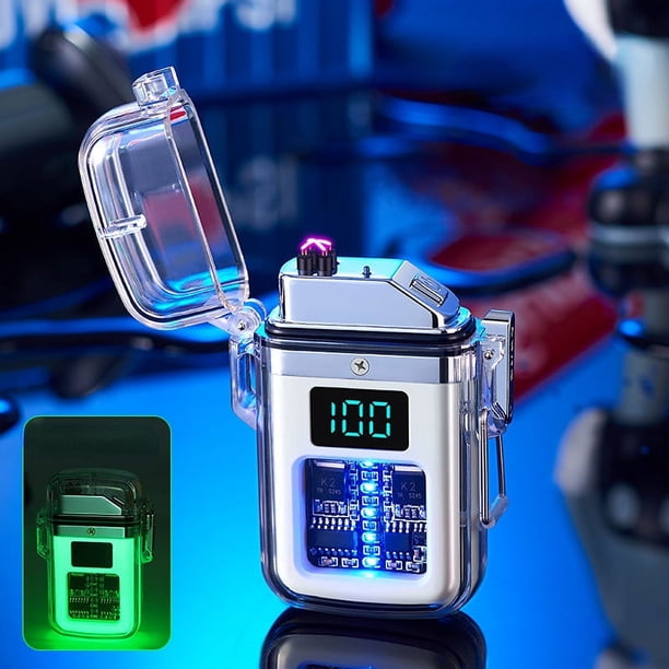 Waterproof Windproof Double Arc Lighter, USB Rechargeable Electric Lighter For Men And Women, USB Cable (NO Charger INCLUDED)